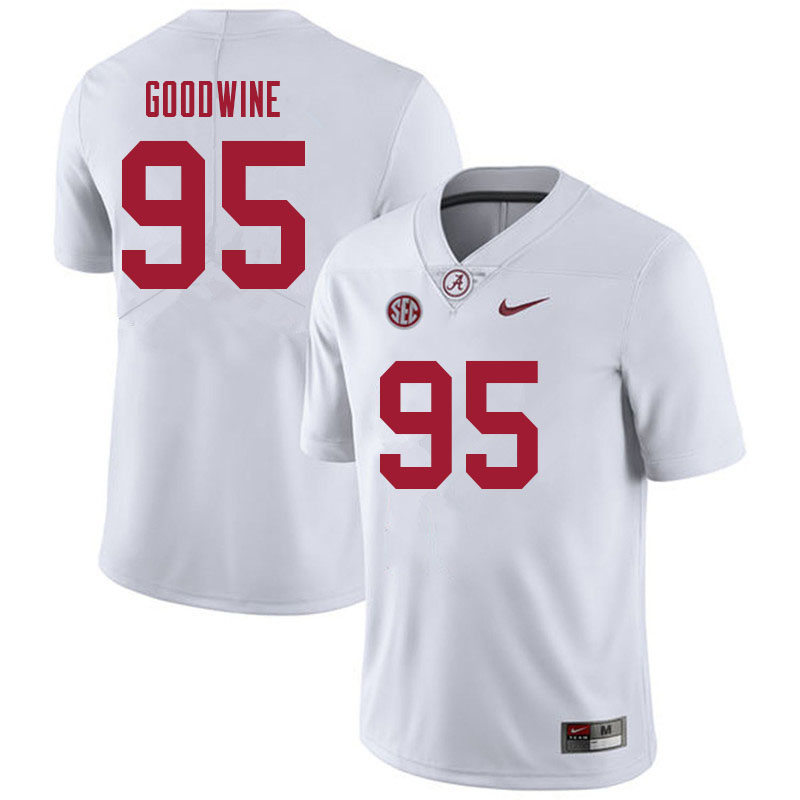 Alabama Crimson Tide Men's Monkell Goodwine #95 White NCAA Nike Authentic Stitched 2021 College Football Jersey CB16L34RJ